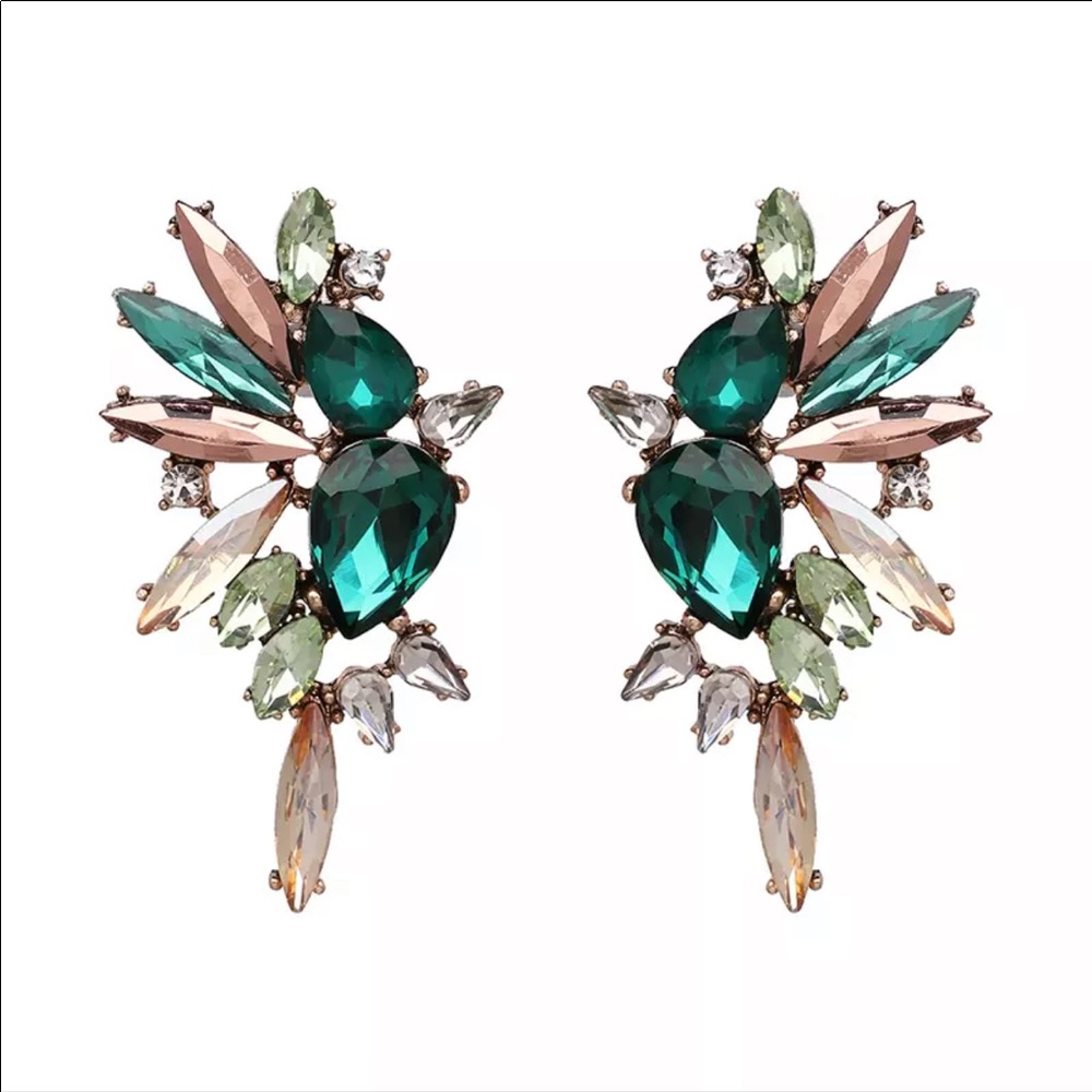 🦚Peacock Rhinestone Earrings 🦚 - Picture 2 of 6